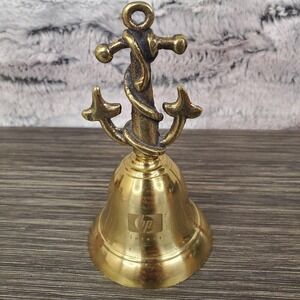 Hewlett-Packard Etched HP Invent Brass Anchor Desk Bell Technology Advertising